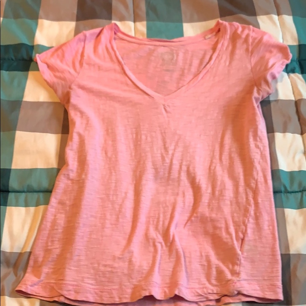 Pink vneck shirt